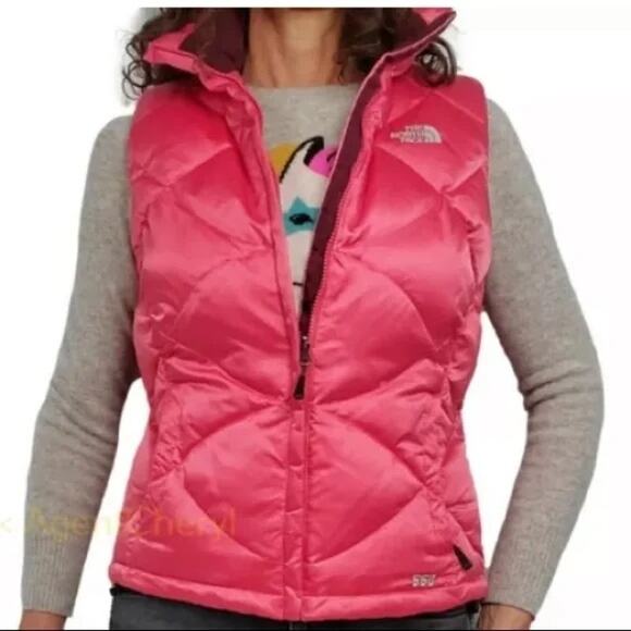 The North Face Aconcagua 550 Nuptse Goose Down Puffer Vest Womens Size XS Pink - Picture 2 of 16